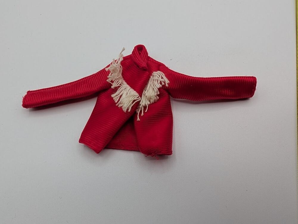 Vintage Red Doll Jacket Bolero Top with Fringe for 11.5" Fashion Doll Barbie